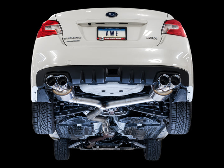 AWE Touring Edition Exhaust for 2015+ VA WRX Sedan - Chrome Silver Quad Tips (102mm)