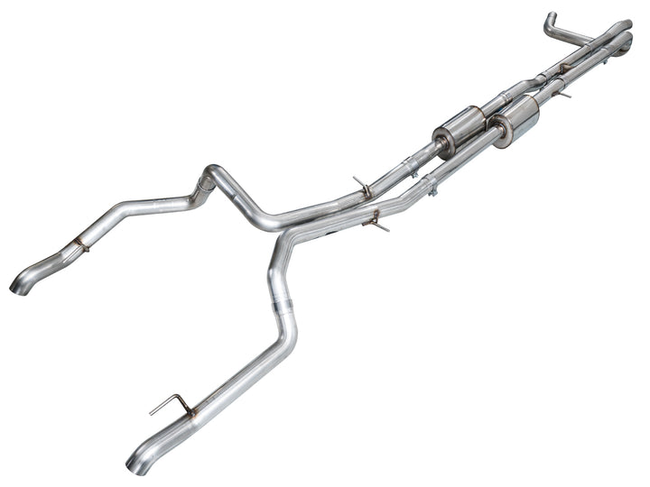 AWE 0FG Catback Split Rear Exit Exhaust for 4th Gen Silverado/Sierra 1500 6.2L (with bumper cutouts) - OE Tips