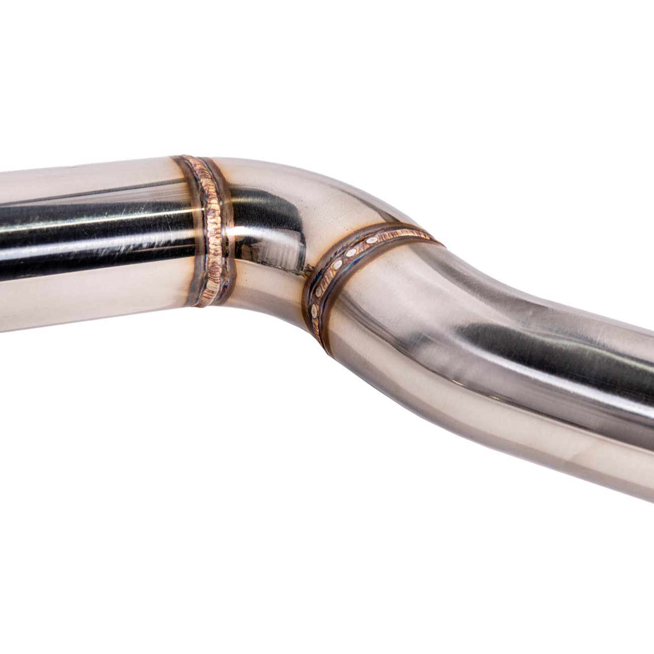 2024 Ford Mustang GT muffler delete axle-back exhaust system with quad burnt tips installed on rear bumper