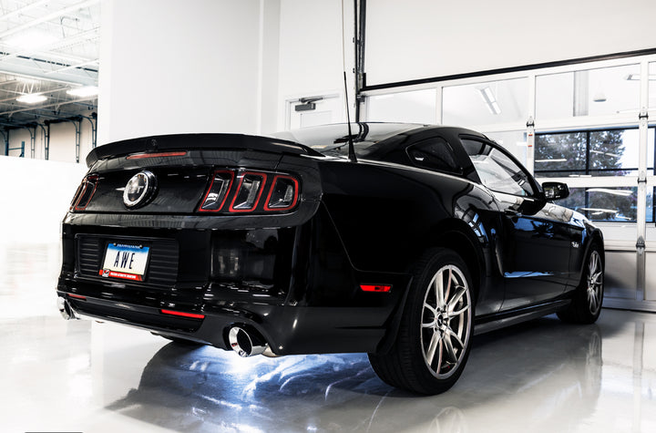 AWE Touring Edition Axle-back Exhaust for the S197 Ford Mustang GT - Chrome Silver Tips