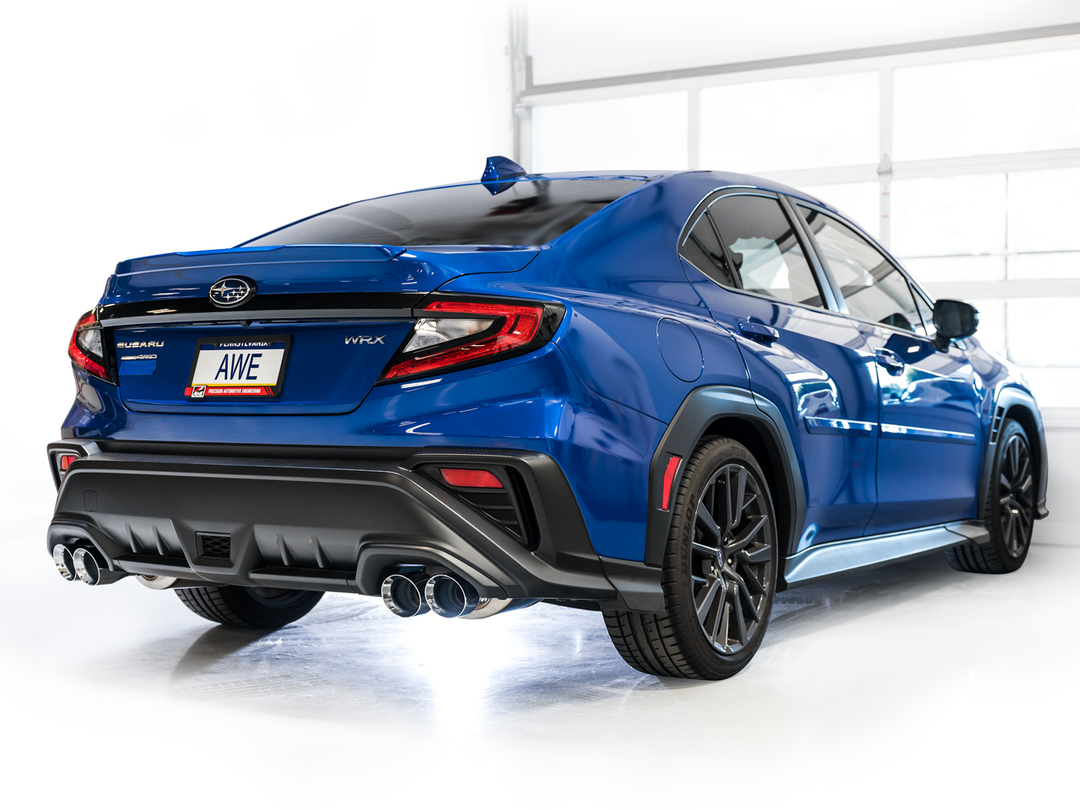 AWE Track Edition Exhaust for VB Subaru WRX - Chrome Silver Tips
