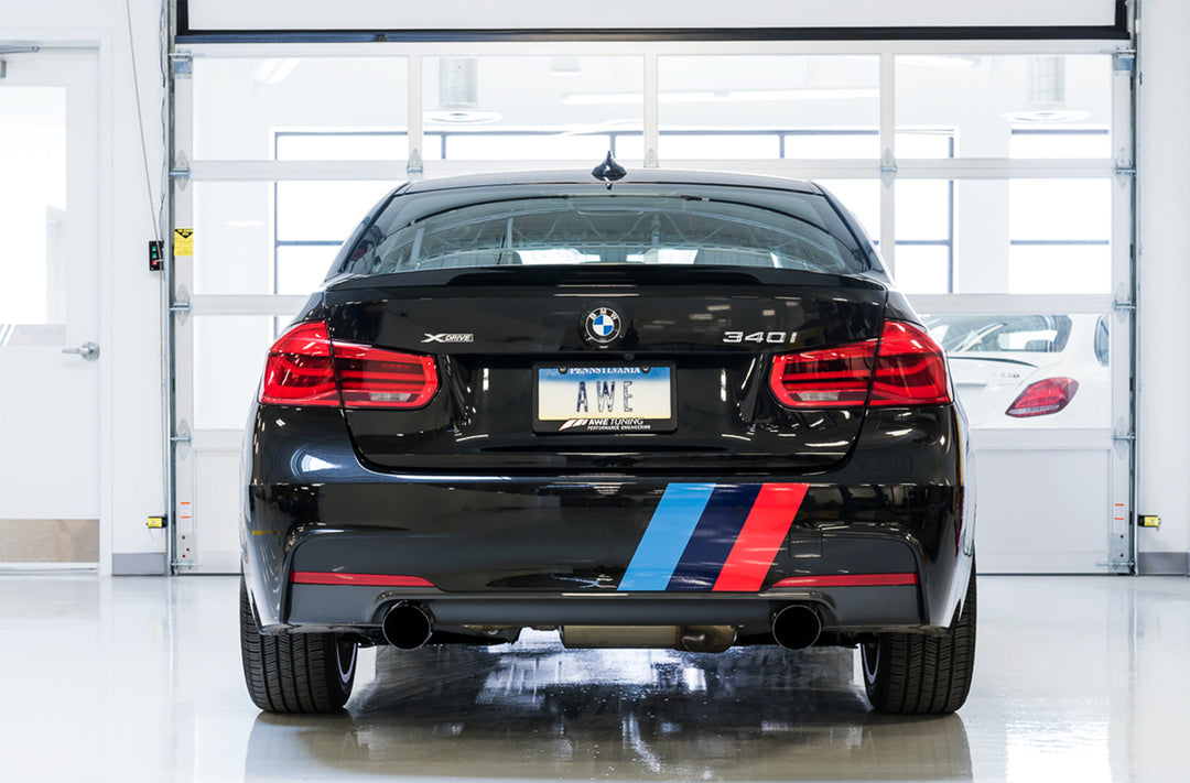 AWE Touring Edition Axle Back Exhaust for BMW F3X 340i / 440i - Diamond Black Tips (102mm)