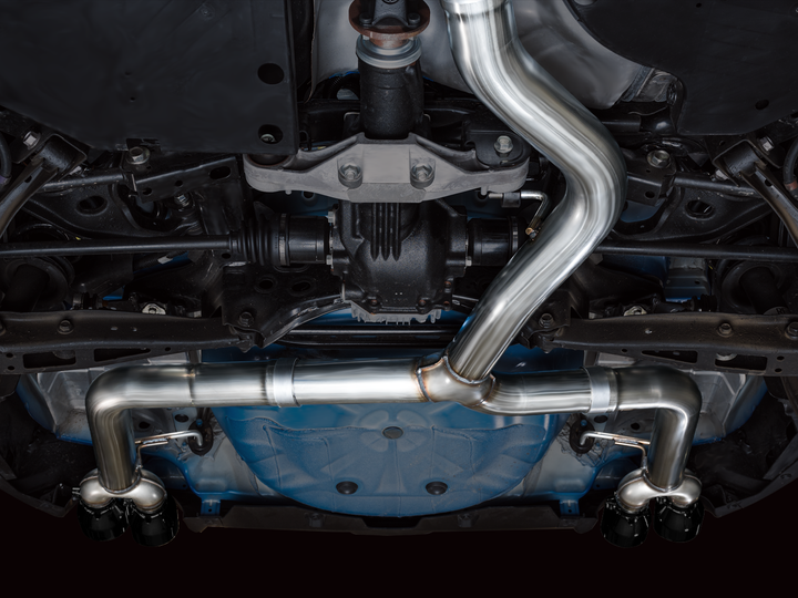 AWE Track Edition Exhaust for VB Subaru WRX - Diamond Black Tips