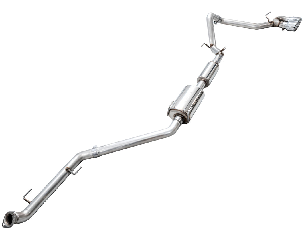 AWE 0FG Exhaust for 4th Gen Toyota Tacoma - Dual Chrome Silver Tips