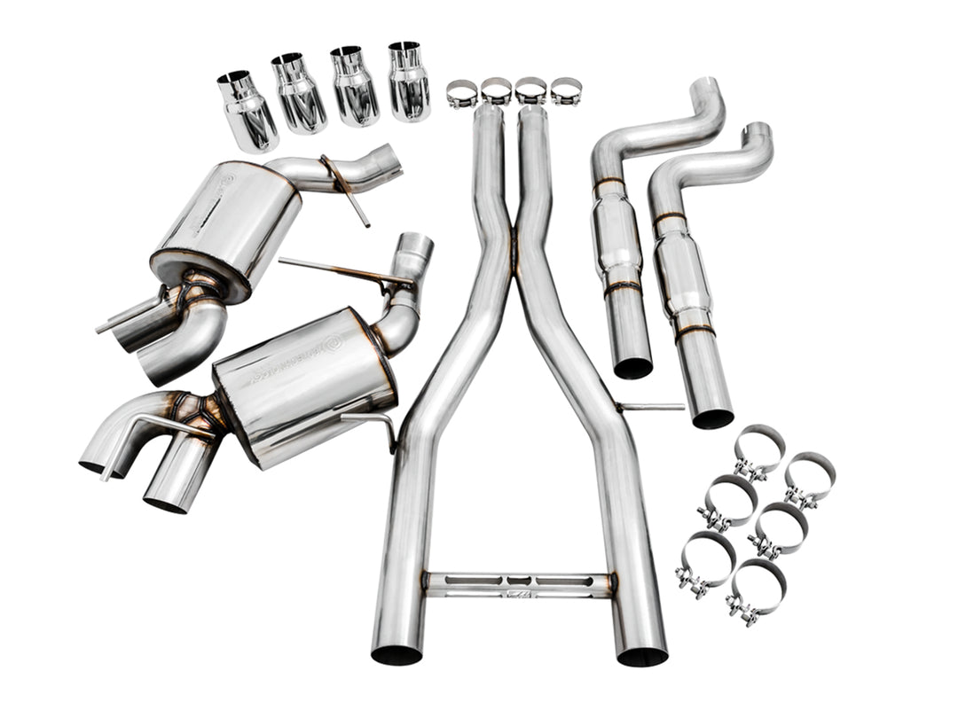 AWE Touring Edition Cat-back Exhaust for Gen6 Camaro SS / ZL1 / LT1 - Resonated - Chrome Silver Tips (Quad Outlet)