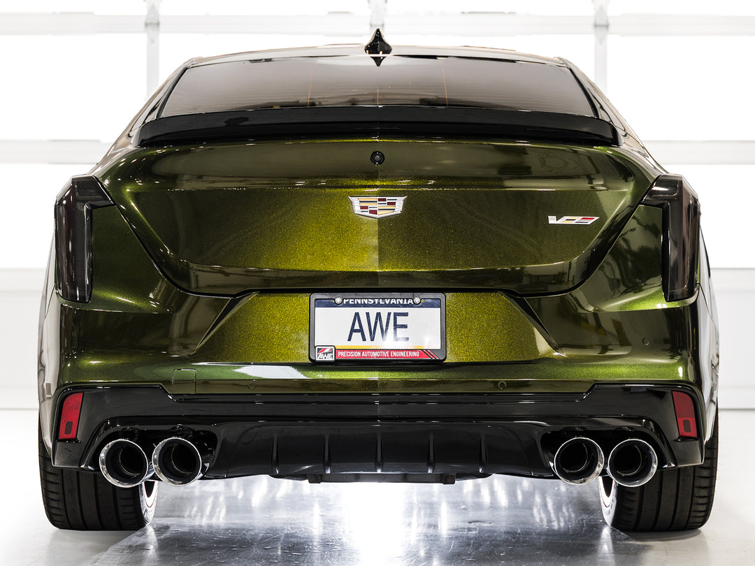 AWE SwitchPath™ Exhaust for Cadillac CT4-V Blackwing - Chrome Silver Tips