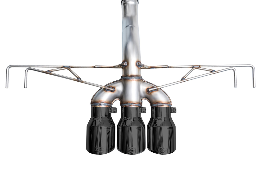 AWE Track Edition Exhaust for FL5 Civic Type R - Triple Diamond Black Tips