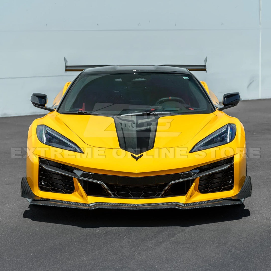 2023-Up Corvette C8 Z06 Z07 DRY CARBON FIBER Extended Package Front Lip &amp; Canards