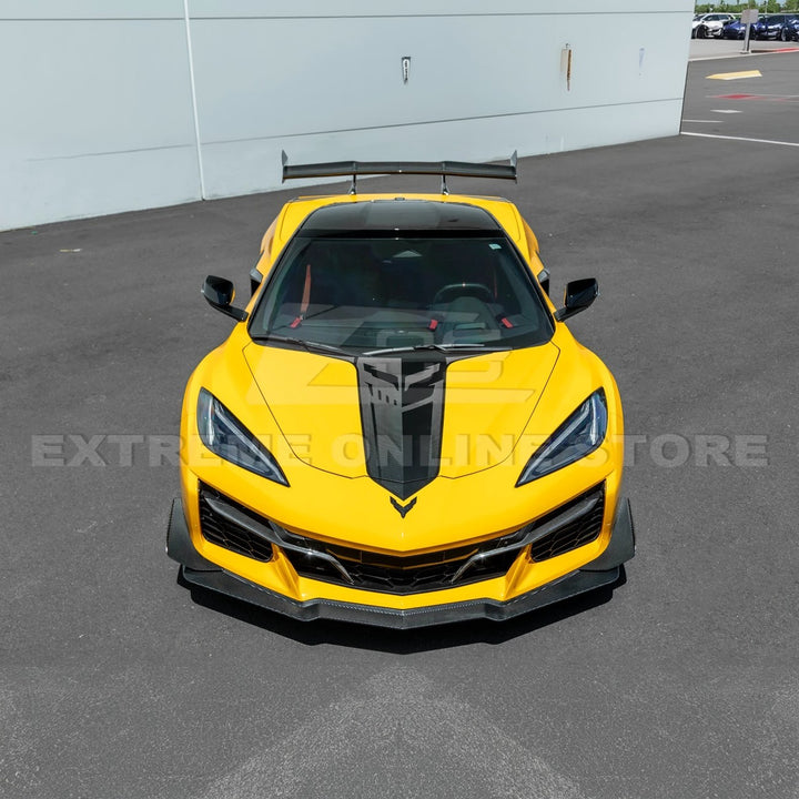 2023-Up Corvette C8 Z06 Z07 DRY CARBON FIBER Extended Package Front Lip &amp; Canards