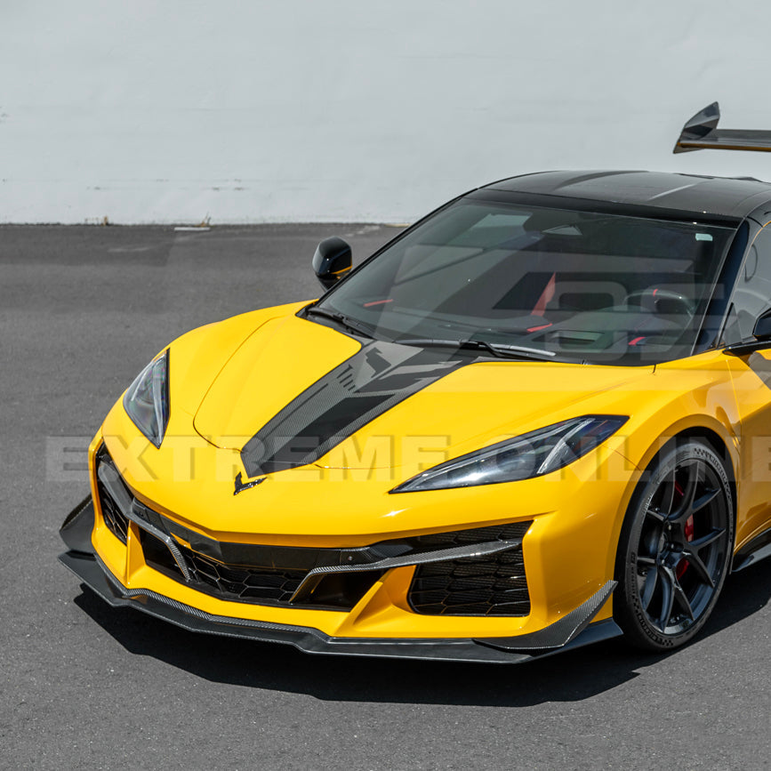 2023-Up Corvette C8 Z06 Z07 DRY CARBON FIBER Extended Package Front Lip &amp; Canards