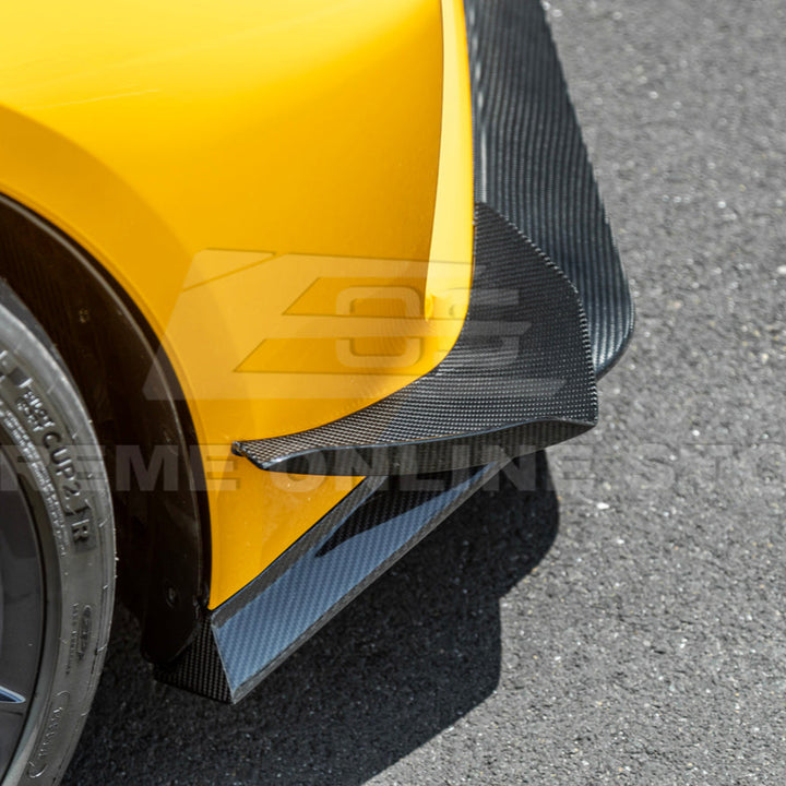 2023-Up Corvette C8 Z06 Z07 DRY CARBON FIBER Extended Package Front Lip &amp; Canards