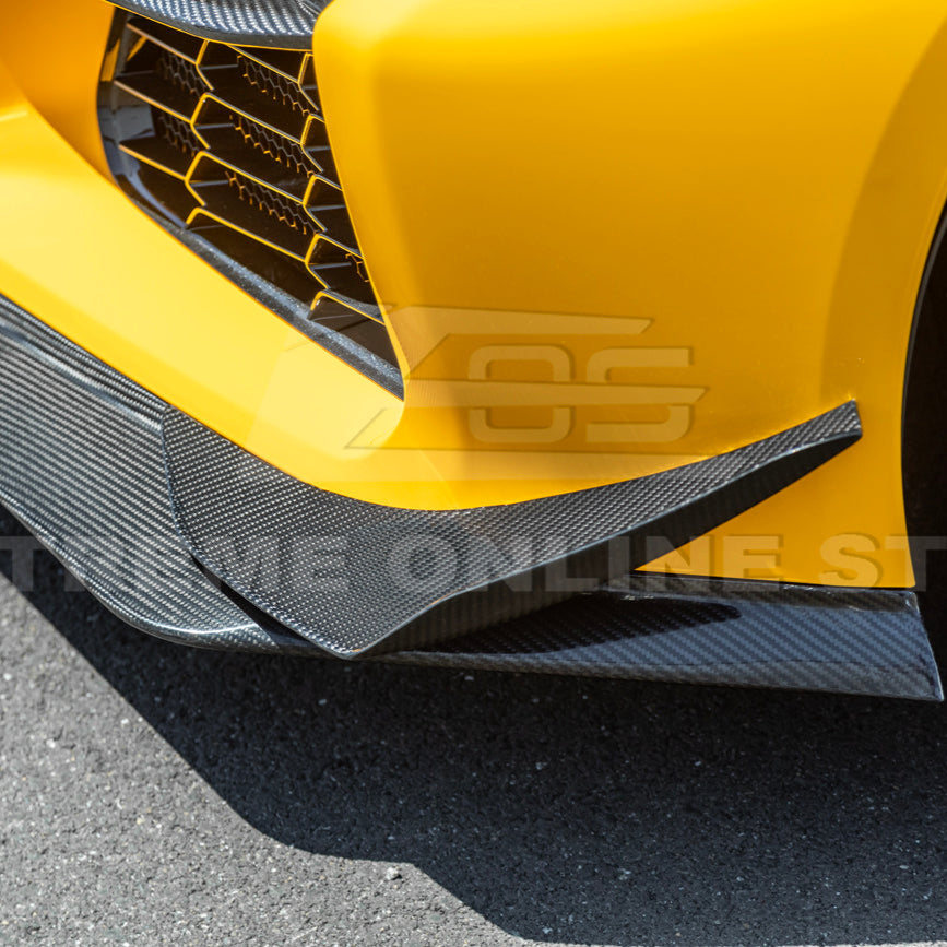 2023-Up Corvette C8 Z06 Z07 DRY CARBON FIBER Extended Package Front Lip &amp; Canards