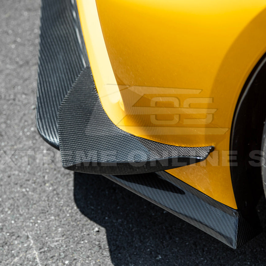 2023-Up Corvette C8 Z06 Z07 DRY CARBON FIBER Extended Package Front Lip &amp; Canards