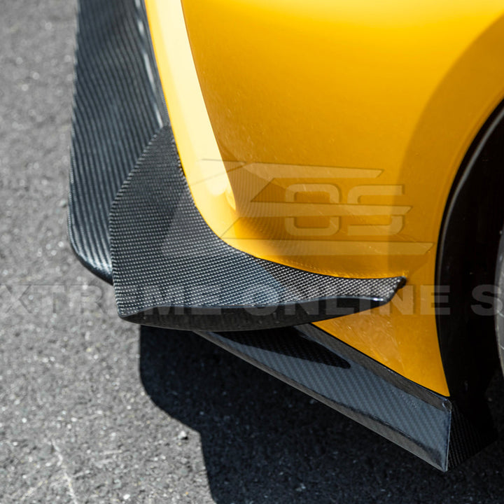 2023-Up Corvette C8 Z06 Z07 DRY CARBON FIBER Extended Package Front Lip &amp; Canards
