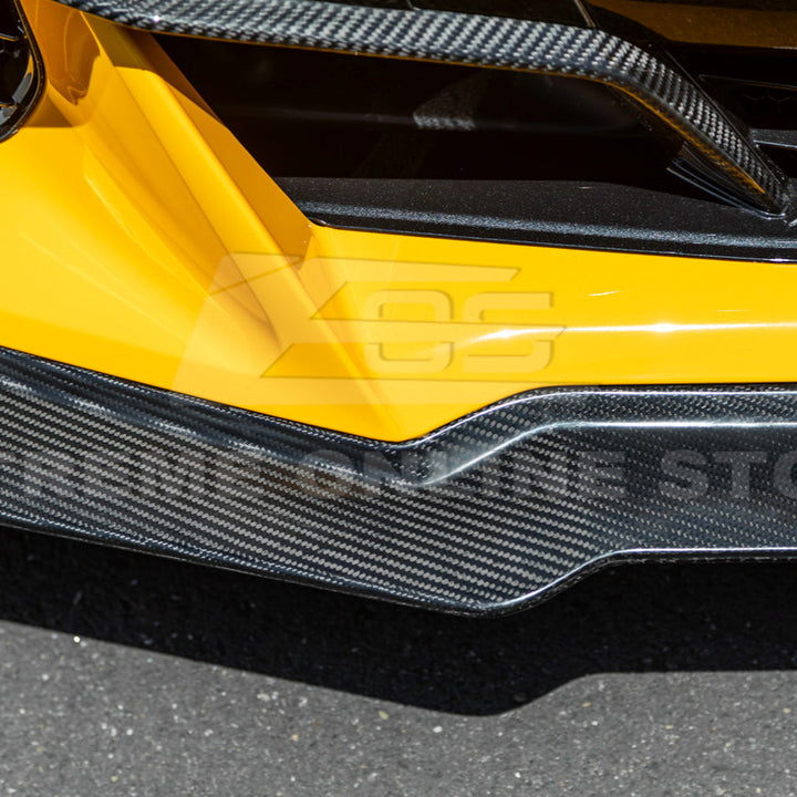 2023-Up Corvette C8 Z06 Z07 DRY CARBON FIBER Extended Package Front Lip &amp; Canards