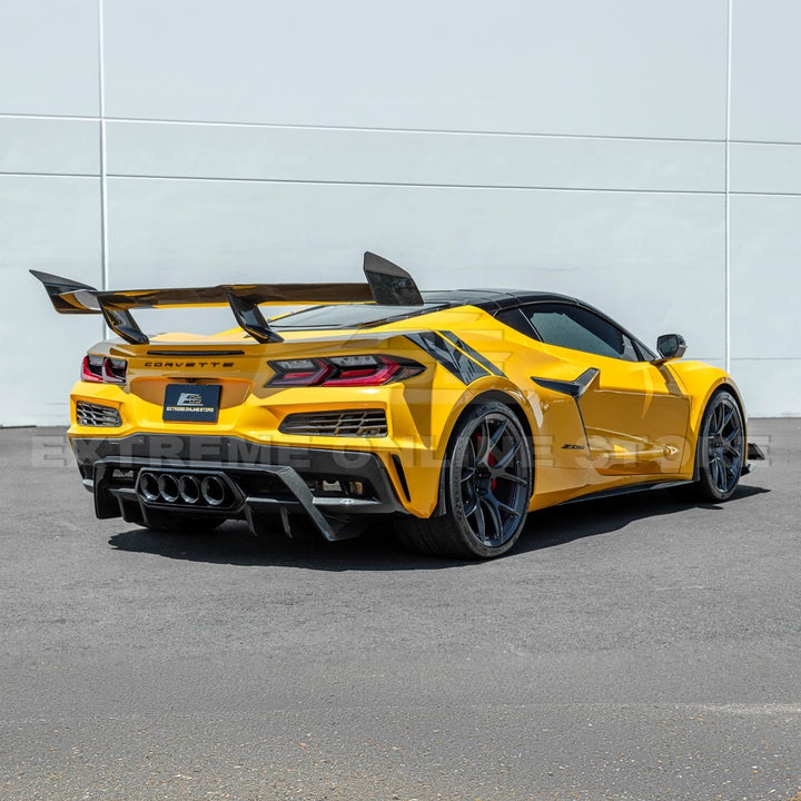 2023-Up Corvette C8 Z06 dry CARBON FIBER Rear Bumper Finned Diffuser