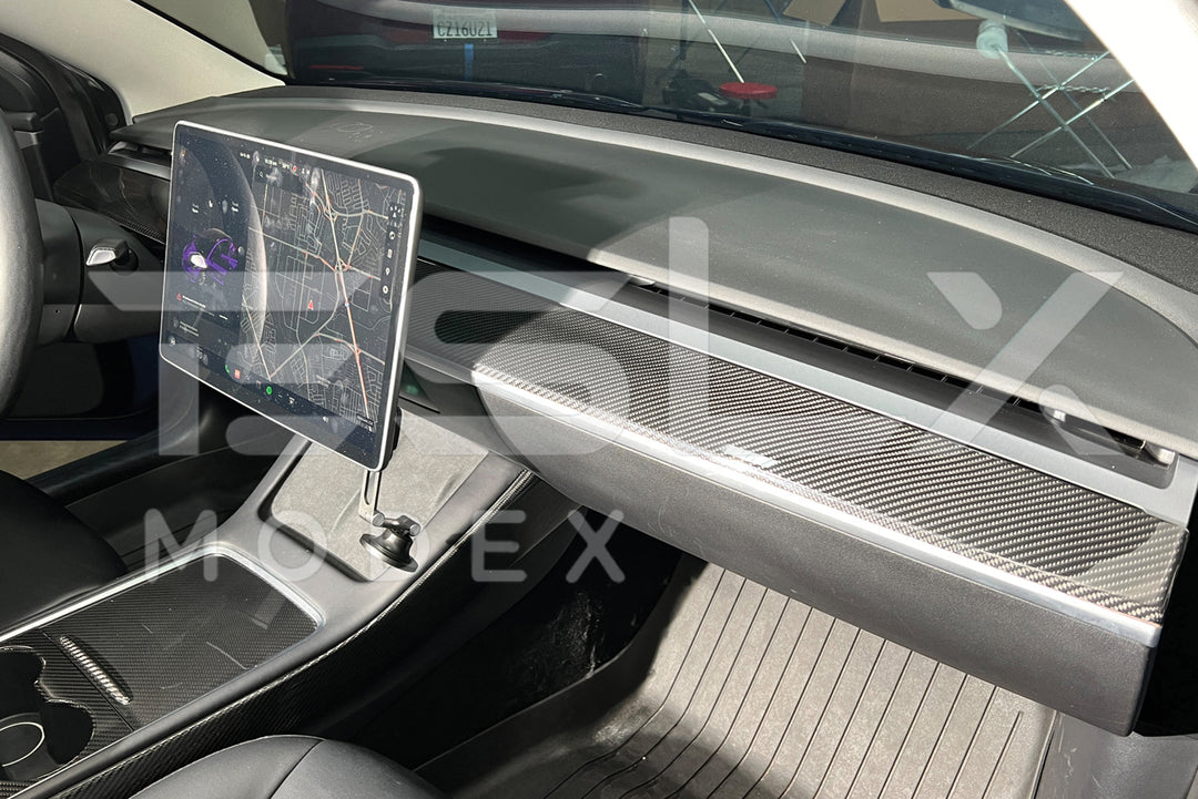 2017-Up Tesla Model 3 &amp; 20-24 Y Carbon Fiber Interior Instrument Trim