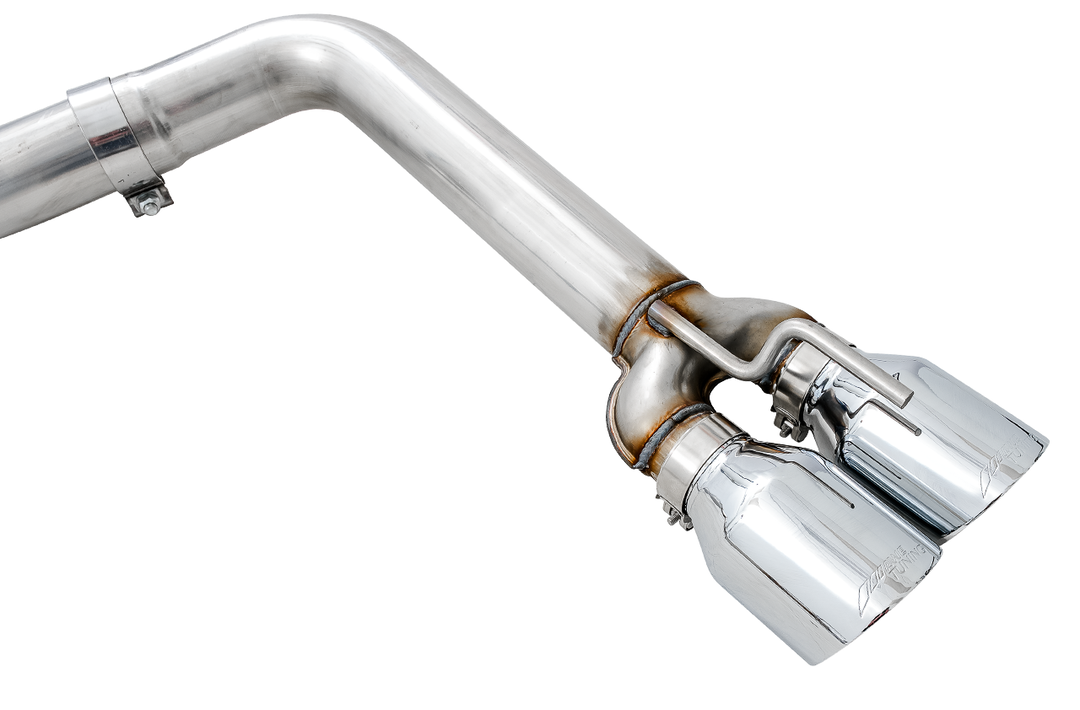 AWE Track Edition Exhaust for 15+ Challenger 6.4 / 6.2 SC - Chrome Silver Quad Tips