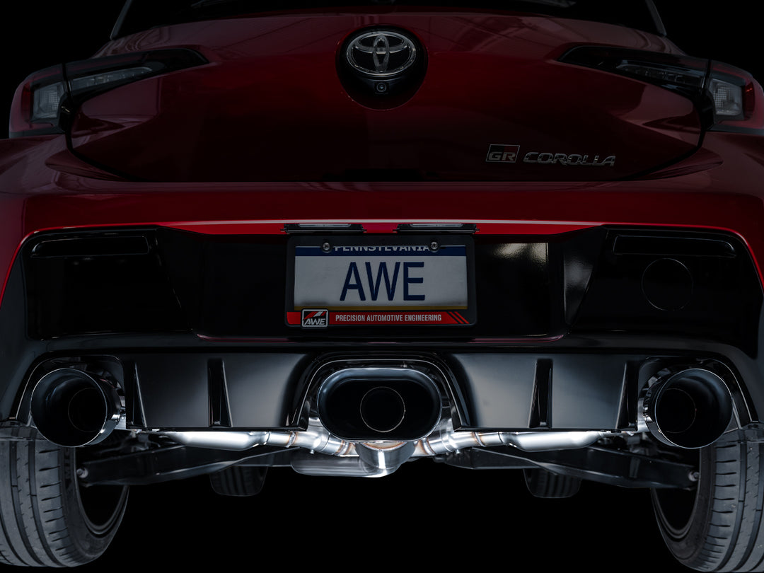AWE Touring Edition Exhaust for GR Corolla - Diamond Black Tips