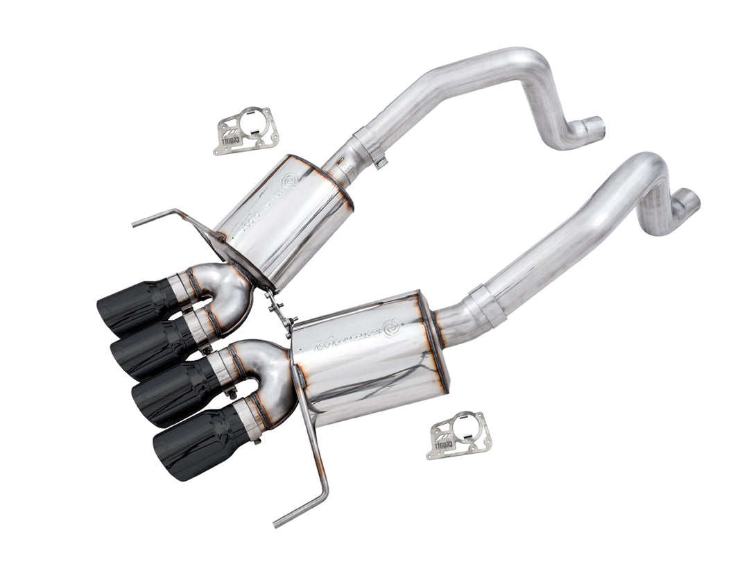 AWE Track Edition Axleback Exhaust for C7 Corvette Stingray / Z51 / Grand Sport / Z06 / ZR1 -- Diamond Black Tips (includes AWE AFM valve simulators)