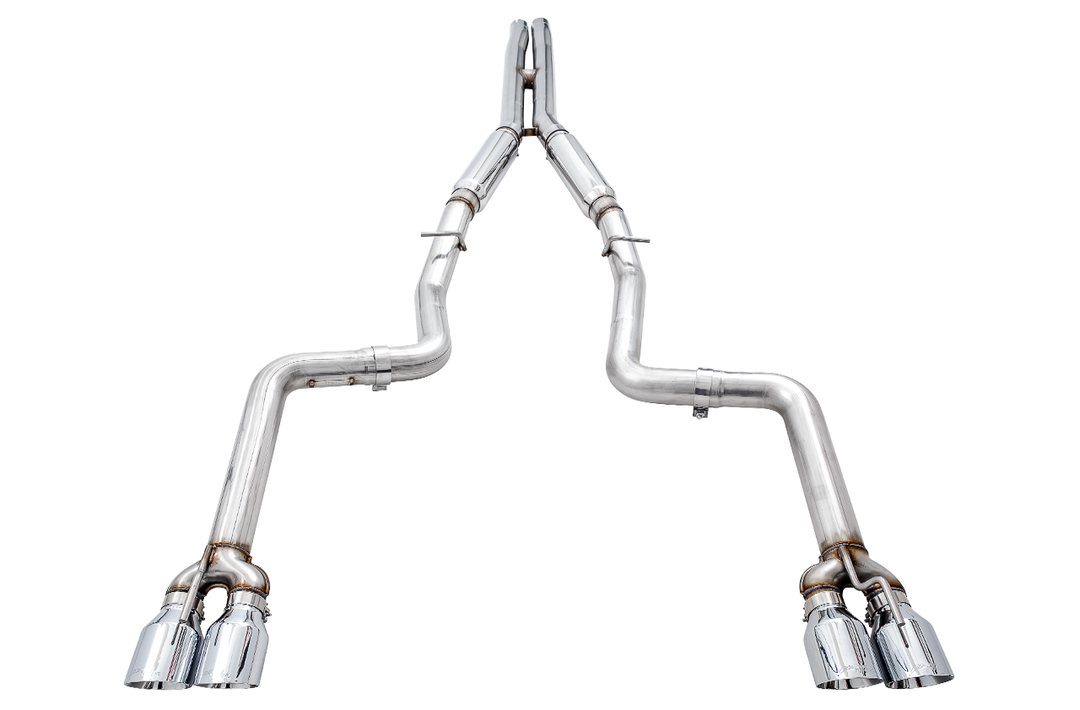 AWE Track Edition Exhaust for 17+ Challenger 5.7 - Chrome Silver Quad Tips