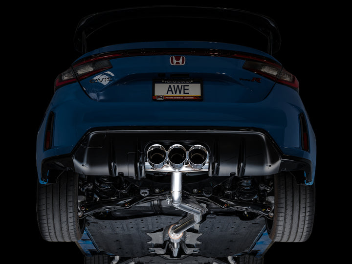 AWE Track Edition Exhaust for FL5 Civic Type R - Triple Chrome Silver Tips