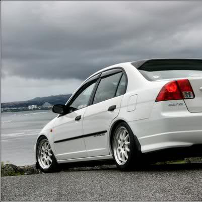 2001-05 Honda Civic Sedan | EOS JDM Smoke Tinted Window Visors Rain Guards