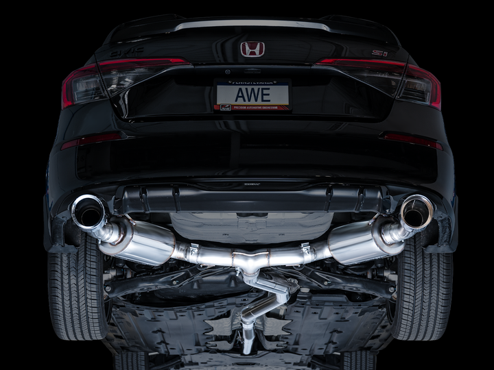 AWE Touring Edition Exhaust for FE1 Civic Si/DE4 Acura Integra - Chrome Silver Tips