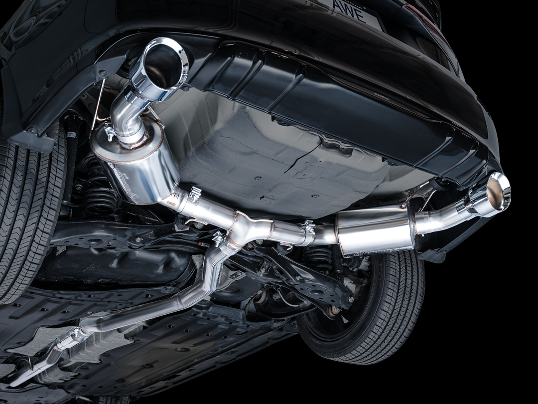 AWE Touring Edition Exhaust for FE1 Civic Si/DE4 Acura Integra - Chrome Silver Tips