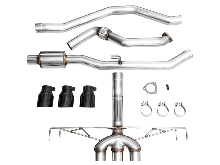 AWE Track Edition Exhaust for FL5 Civic Type R - Triple Diamond Black Tips