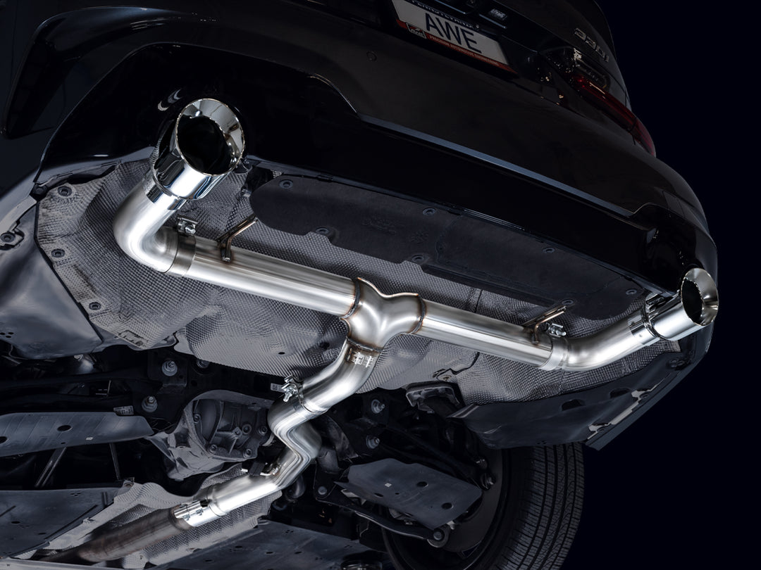 AWE Track Edition Axleback Exhaust for BMW G2X 330i/430i - Chrome Silver