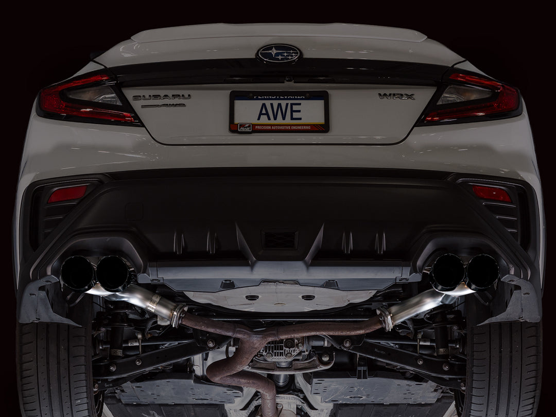 AWE Track Edition Axleback Exhaust for VB Subaru WRX - Diamond Black Tips