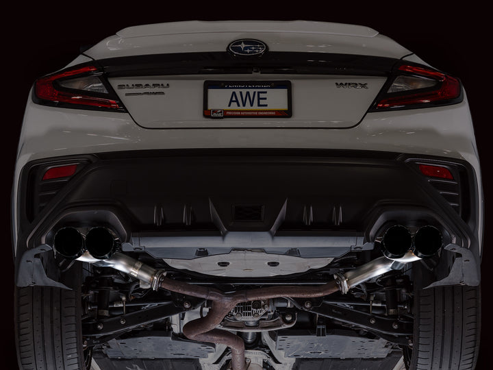 AWE Track Edition Axleback Exhaust for VB Subaru WRX - Diamond Black Tips
