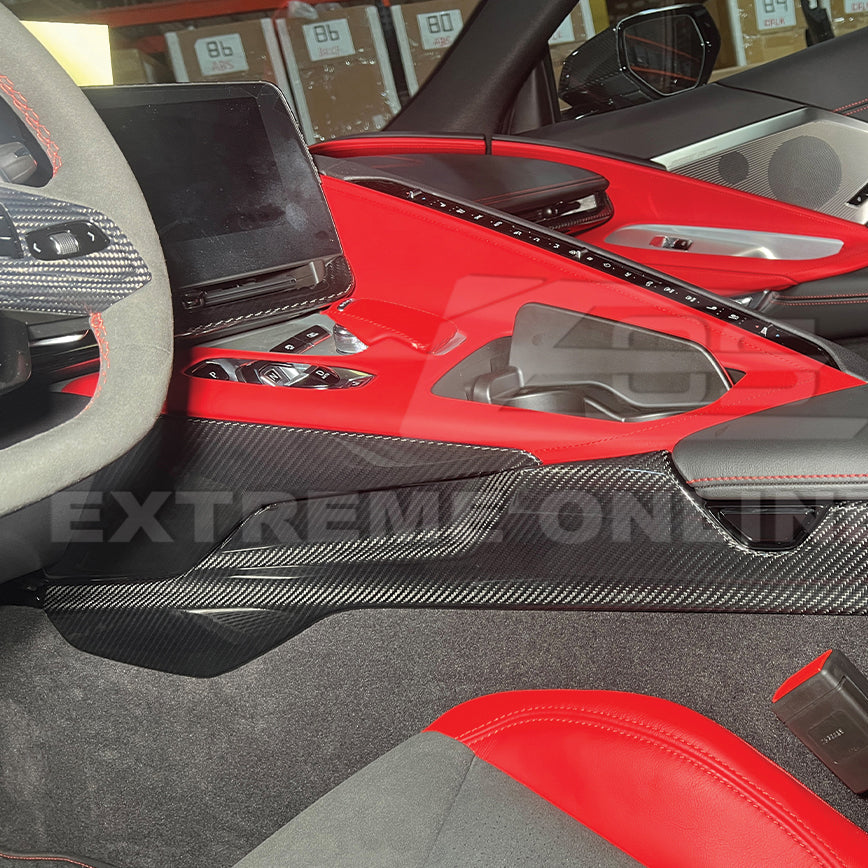 Corvette C8 DRY CARBON FIBER Center Console Side Upper Trim Cover
