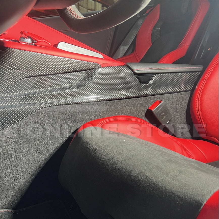 Corvette C8 DRY CARBON FIBER Center Console Side Panel Cover
