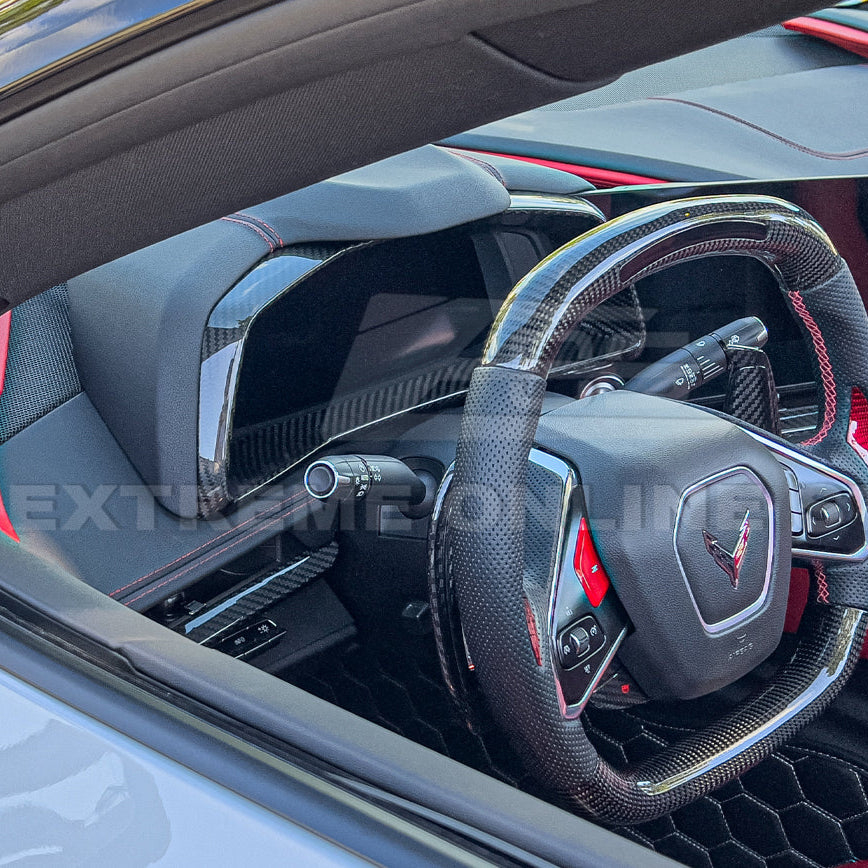 Corvette C8 DRY CARBON FIBER Gauge Cluster Cover