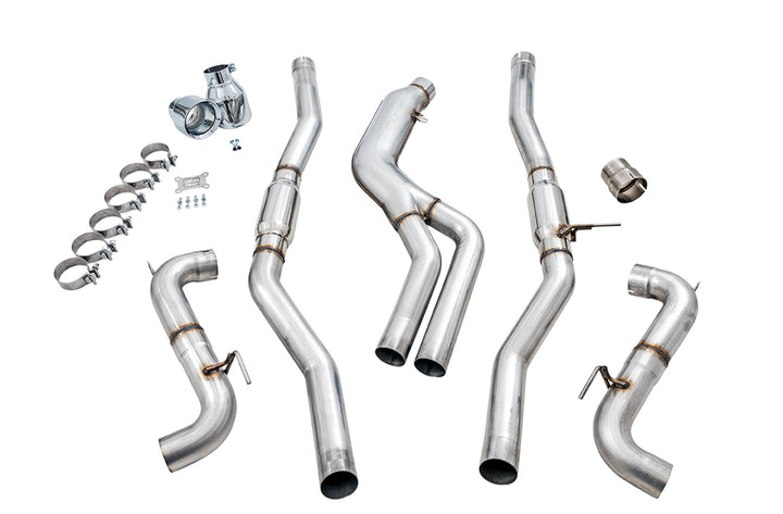 AWE Resonated Track Edition Exhaust for A90 Supra - 5" Chrome Silver Tips