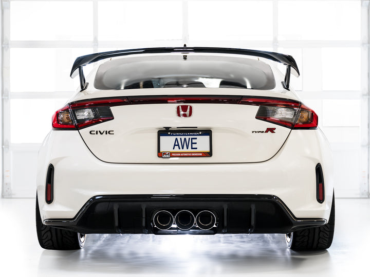 AWE Track Edition Exhaust for FL5 Civic Type R - Triple Chrome Silver Tips