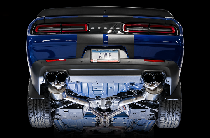AWE Touring Edition Exhaust for 17+ Challenger 5.7 - Diamond Black Quad Tips