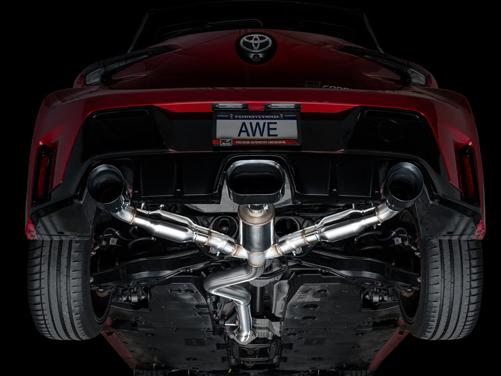 AWE Track Edition Exhaust for GR Corolla - Diamond Black Tips