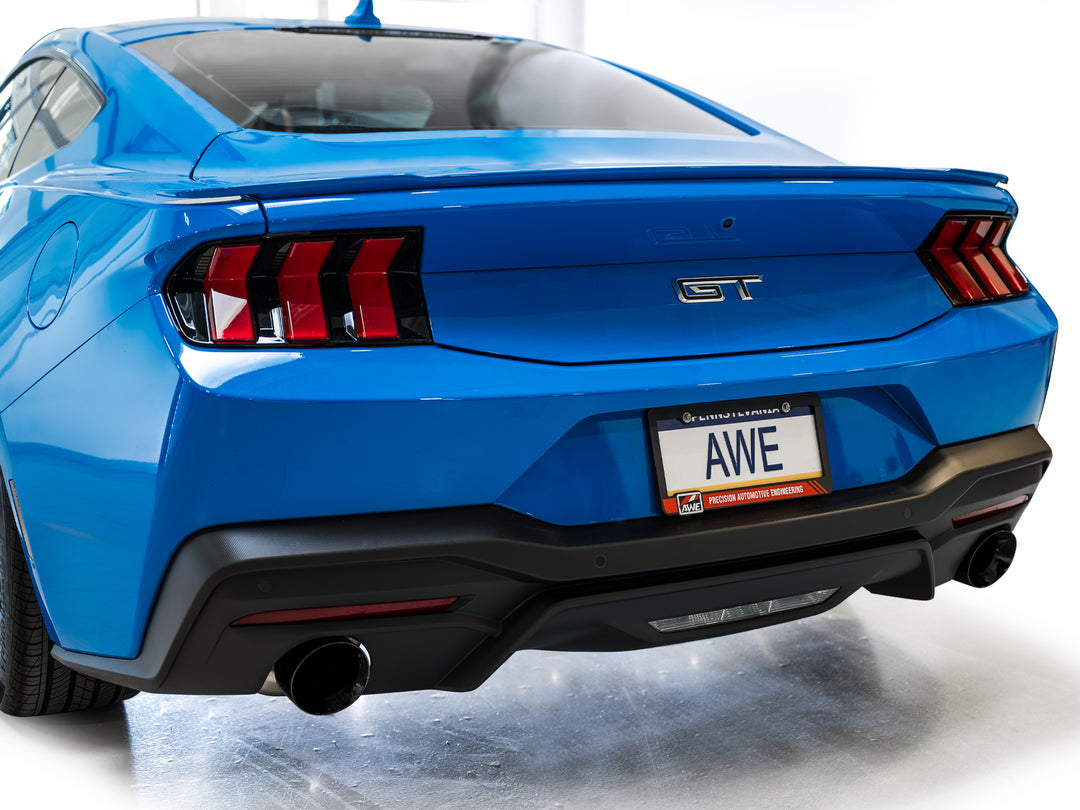 AWE Track Edition Exhaust for S650 Ford Mustang GT Fastback - Dual Diamond Black Tips