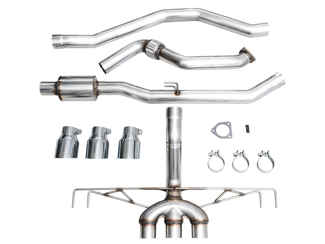 AWE Track Edition Exhaust for FL5 Civic Type R - Triple Chrome Silver Tips