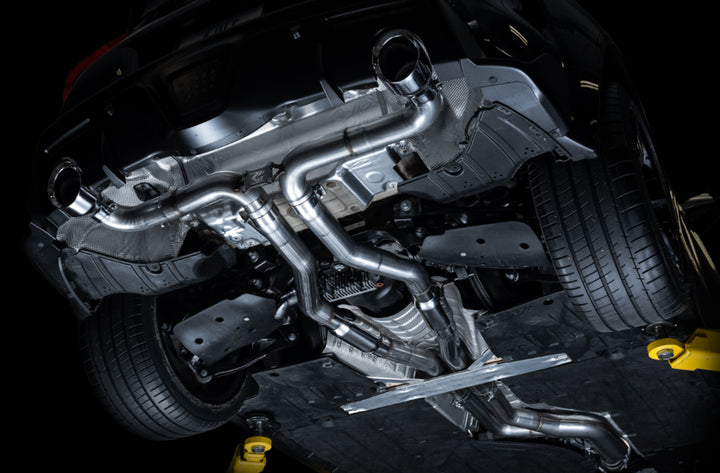 AWE Resonated Track Edition Exhaust for A90 Supra - 5" Chrome Silver Tips