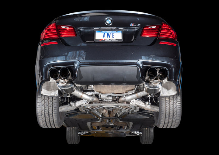 AWE Touring Edition Axle Back Exhaust for BMW F10 M5, Diamond Black Tips