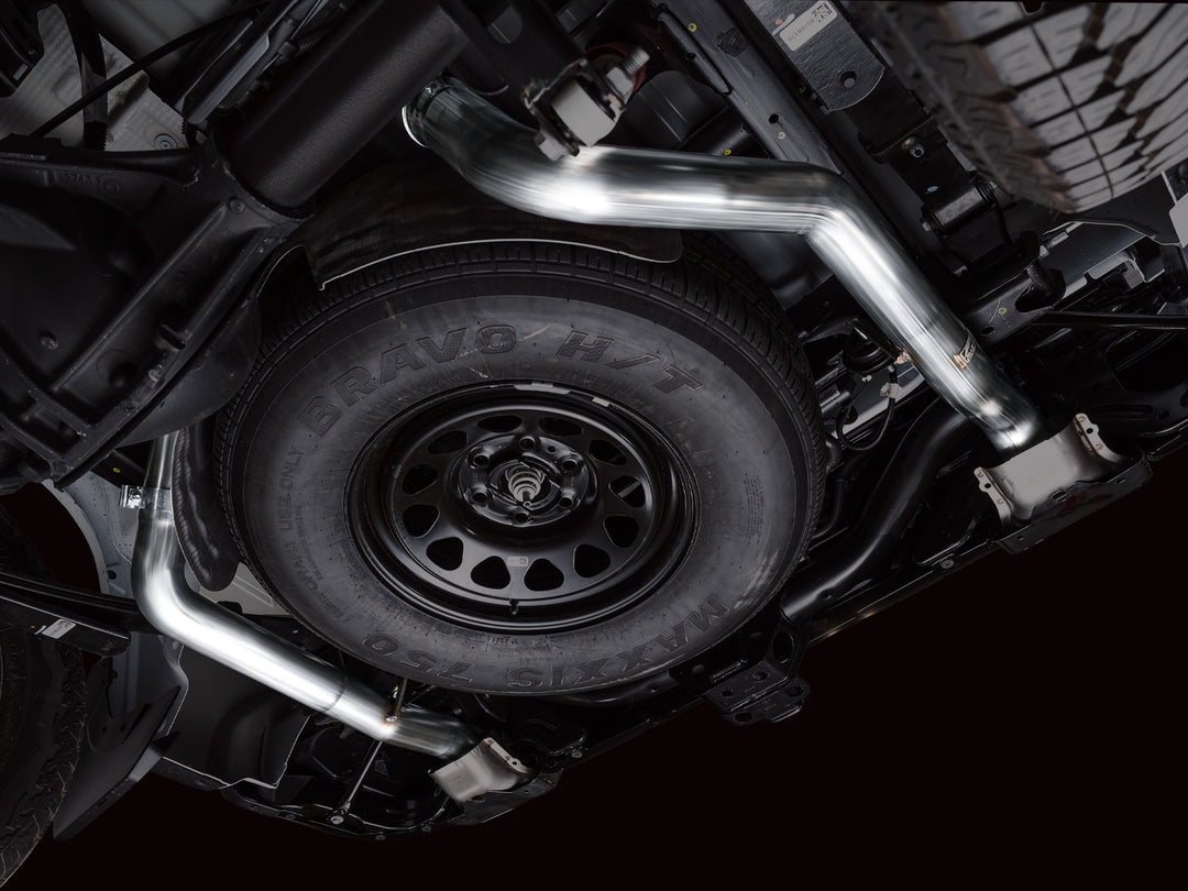 AWE 0FG Catback Split Rear Exit Exhaust for 4th Gen Silverado/Sierra 1500 6.2L (with bumper cutouts) - OE Tips
