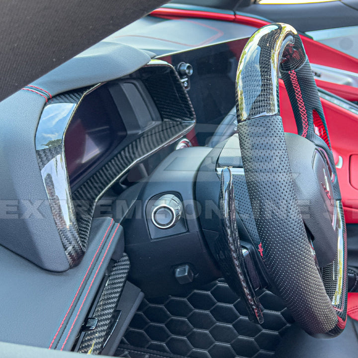 Corvette C8 DRY CARBON FIBER Gauge Cluster Cover