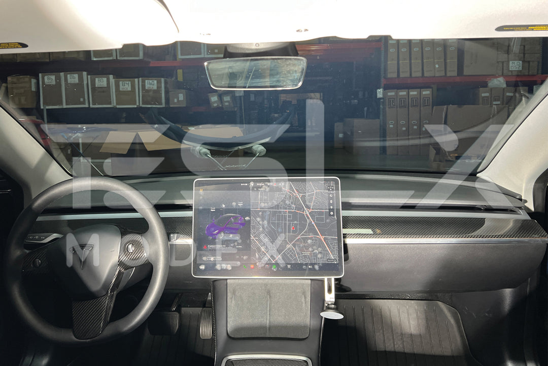 2017-Up Tesla Model 3 &amp; 20-24 Y Carbon Fiber Interior Instrument Trim