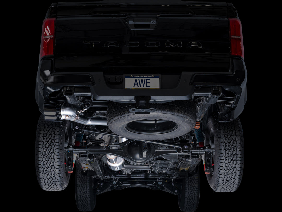 AWE 0FG Exhaust for 4th Gen Toyota Tacoma - Dual Diamond Black Tips