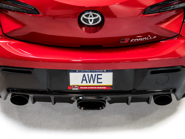 AWE Track Edition Exhaust for GR Corolla - Diamond Black Tips