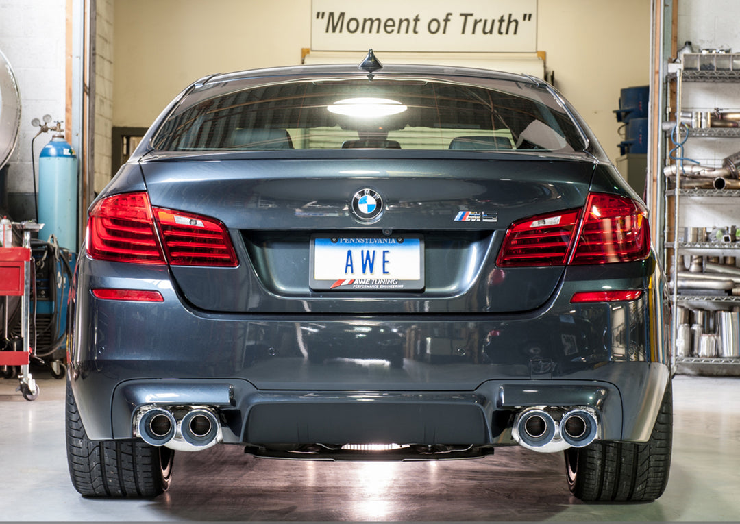 AWE Touring Edition Axle Back Exhaust for BMW F10 M5, Chrome Silver Tips